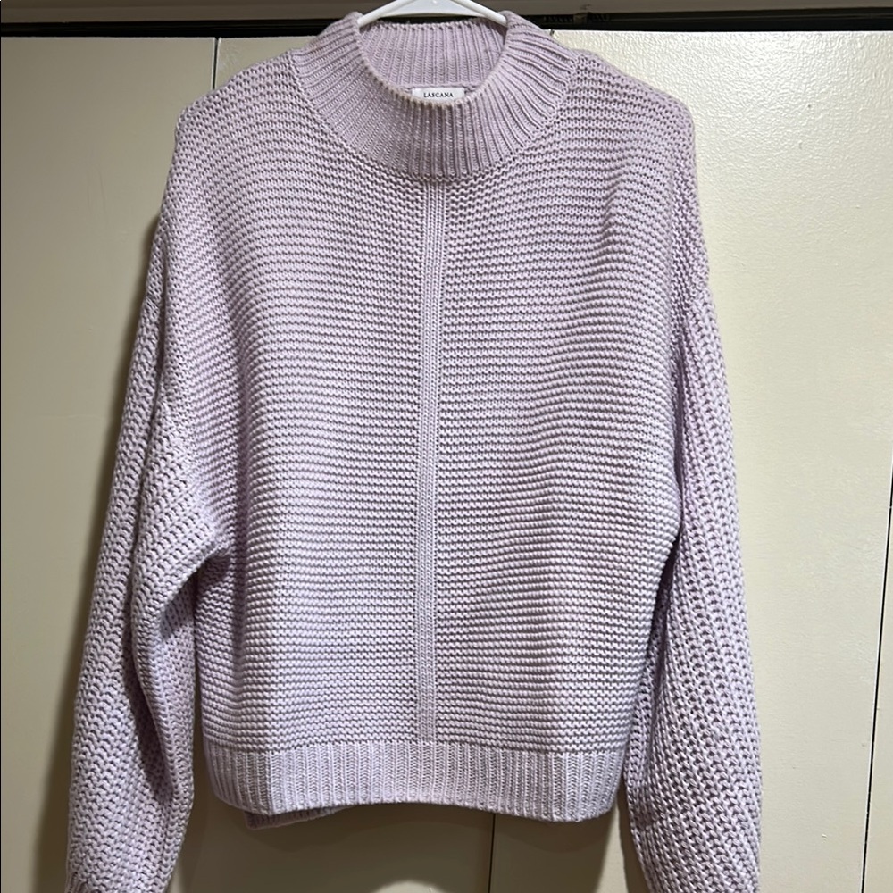 Aritzia Purple Cowl Neck Sweater with Chunky Knit. In good condition..